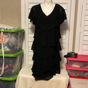 Chic Black Layered High-Low Dress